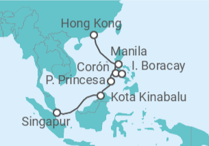 Itinerario del Crucero Joyas del Mar de China Meridional - Oceania Cruises