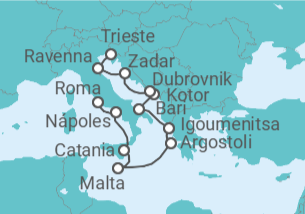 Itinerario del Crucero Arte clásico y bahías de los Balcanes - Oceania Cruises