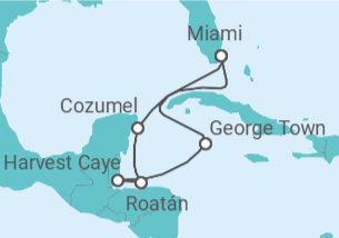 Itinerario del Crucero Joyas del Caribe yucateco - Oceania Cruises