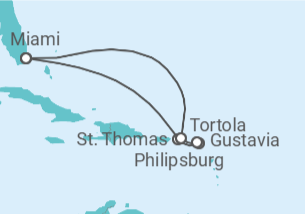 Itinerario del Crucero Joyas caribeñas bañadas por el sol - Oceania Cruises