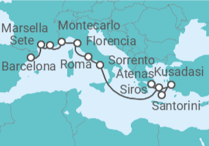 Itinerario del Crucero Odisea azul y egea - Oceania Cruises