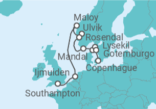 Itinerario del Crucero Esplendores escandinavos - Oceania Cruises