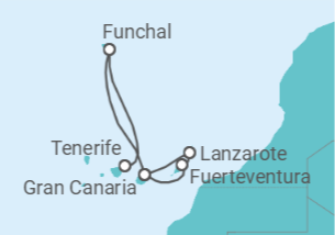 Itinerario del Crucero Islas Canarias - AIDA