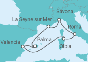 Itinerario del Crucero Historia y belleza natural - Costa Cruceros