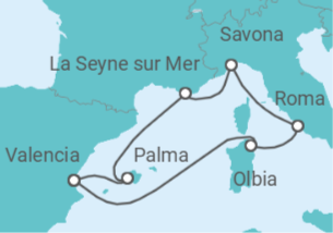 Itinerario del Crucero Historia y belleza natural - Costa Cruceros