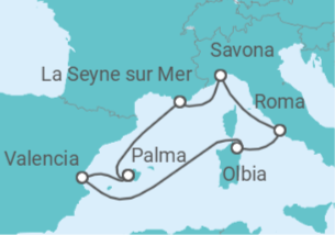 Itinerario del Crucero Historia y belleza natural - Costa Cruceros