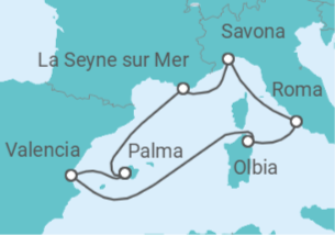 Itinerario del Crucero Historia y belleza natural - Costa Cruceros