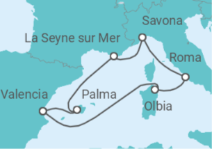 Itinerario del Crucero Historia y belleza natural TI - Costa Cruceros