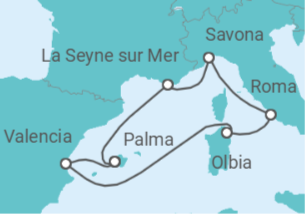 Itinerario del Crucero Historia y belleza natural - todo incluido. - Costa Cruceros