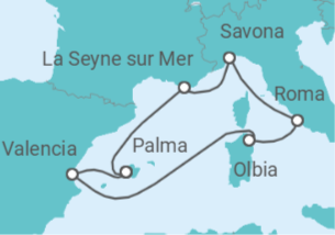 Itinerario del Crucero Historia y belleza natural TI - Costa Cruceros