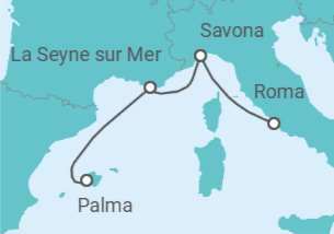 Itinerario del Crucero Italia, Francia - Costa Cruceros