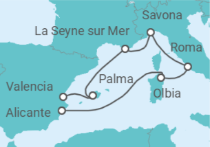 Itinerario del Crucero Armonía de colores y sabores - Costa Cruceros