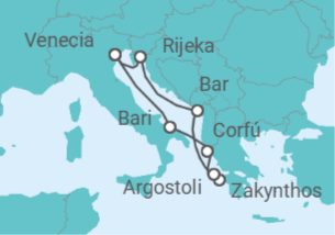 Itinerario del Crucero Bahías de ensueño - Costa Cruceros