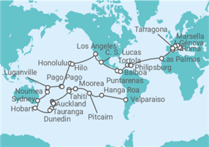 Itinerario del Crucero Vuelta al mundo - MSC Cruceros