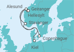 Itinerario del Crucero Noruega TI - Costa Cruceros