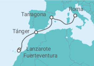 Itinerario del Crucero Desde Lanzarote a Roma - MSC Cruceros