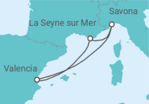 Itinerario del Crucero Francia, Italia TI - Costa Cruceros