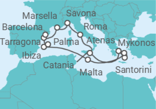 Itinerario del Crucero Desde Tarragona a Barcelona - Costa Cruceros