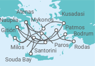 Itinerario del Crucero Islas legendarias y costas del Egeo - Silversea