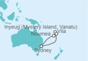 Itinerario del Crucero Vanuatu, Nueva Caledonia - Carnival Cruise Line