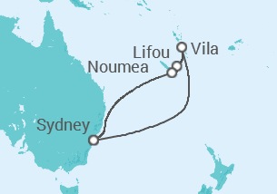 Itinerario del Crucero Nueva Caledonia, Vanuatu - Carnival Cruise Line