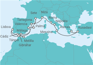 Itinerario del Crucero Gran descubrimiento del Mediterráneo 2027 - Celestyal Cruises