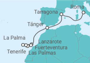 Itinerario del Crucero Islas Canarias - con vuelos - MSC Cruceros