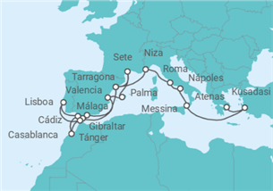 Itinerario del Crucero Gran Descubrimiento del Mediterráneo 2028 - Celestyal Cruises