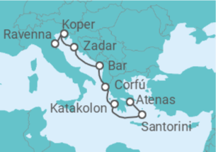 Itinerario del Crucero Grecia, Eslovenia - NCL Norwegian Cruise Line