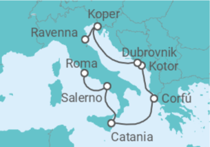Itinerario del Crucero Italia, Grecia, Montenegro, Croacia, Eslovenia - NCL Norwegian Cruise Line