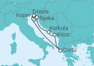 Itinerario del Crucero Eslovenia, Italia, Montenegro TI - AIDA