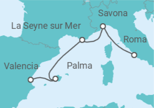 Itinerario del Crucero Italia, Francia, España - Costa Cruceros