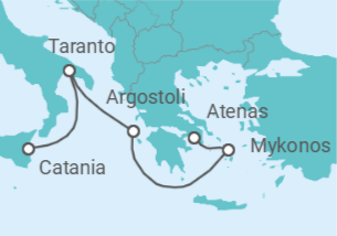Itinerario del Crucero Italia, Grecia - Costa Cruceros