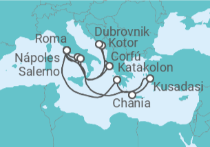 Itinerario del Crucero Grecia, Montenegro, Croacia, Italia, Turquía - Princess Cruises