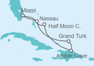 Itinerario del Crucero Bahamas - Holland America Line