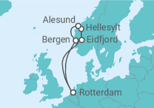 Itinerario del Crucero Noruega - Holland America Line