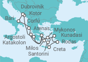 Itinerario del Crucero Iconos del Mediterráneo - Celestyal Cruises