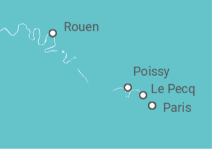 Itinerario del Crucero El Sena en todo su esplendor a bordo de un barco de ruedas de paletas  - CroisiEurope