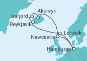 Itinerario del Crucero Reino Unido, Islandia - con vuelos - MSC Cruceros