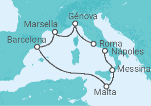 Itinerario del Crucero Italia, España, Francia - MSC Cruceros
