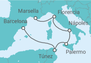 Itinerario del Crucero Túnez, Italia - MSC Cruceros