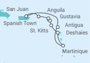 Itinerario del Crucero El encanto del Caribe - Silversea