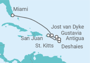 Itinerario del Crucero Las joyas del Caribe - Silversea
