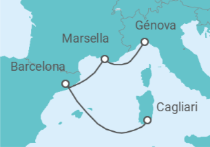 Itinerario del Crucero Francia, España TI - Costa Cruceros