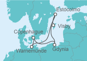 Itinerario del Crucero Dinamarca, Polonia, Suecia - AIDA