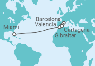 Itinerario del Crucero Travesía del Atlántico - Silversea