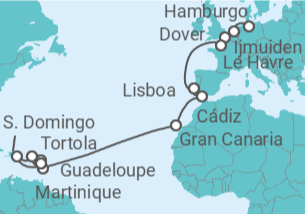 Itinerario del Crucero Desde Hamburgo (Alemania) a Pointe-à-Pitre (Guadalupe) TI - Costa Cruceros