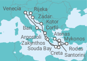 Itinerario del Crucero Grecia, Montenegro, Italia - Costa Cruceros