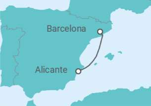 Itinerario del Crucero España - Costa Cruceros