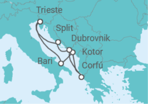 Itinerario del Crucero Italia, Montenegro, Grecia, Croacia TI - Costa Cruceros